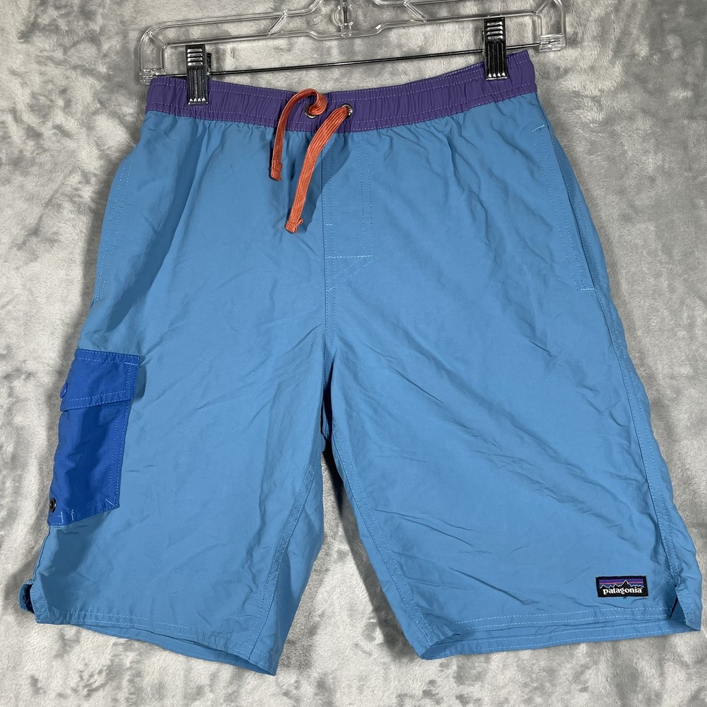 Patagonia Boys Baggies Shorts XL 14 Anacapa Blue Colorblock Nylon 67806 SP23
